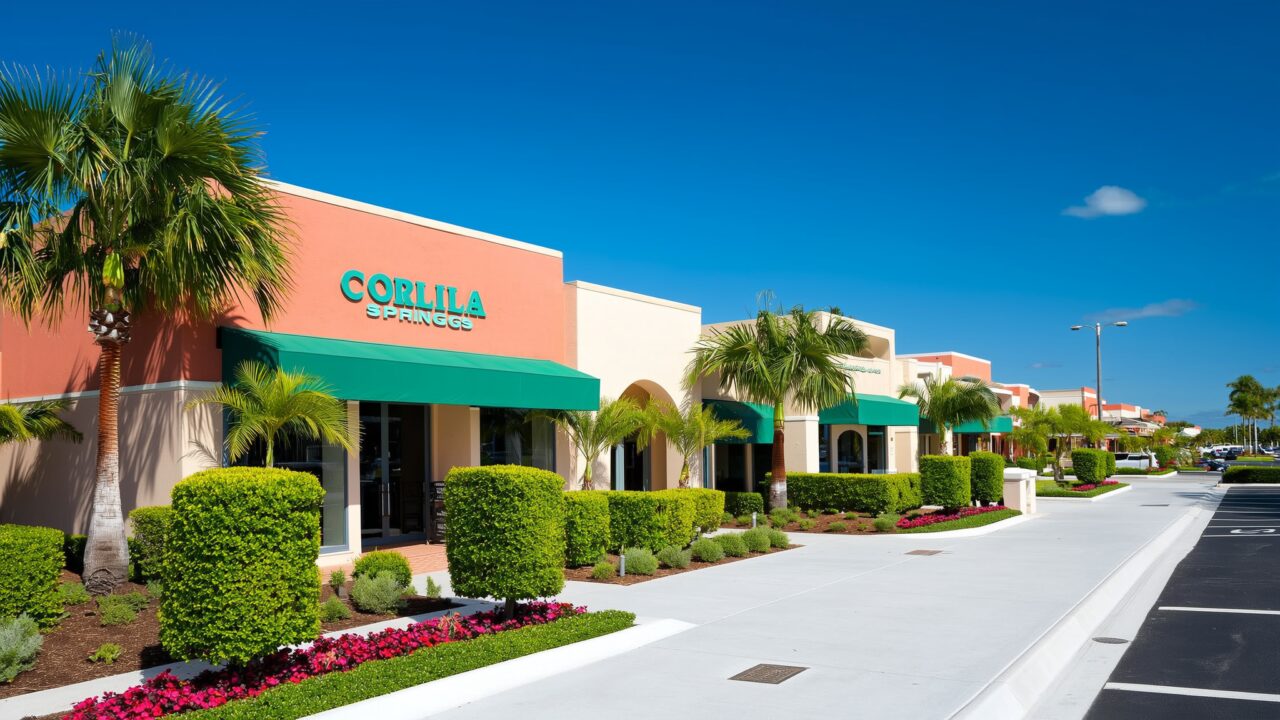 Calles y comunidad de Coral Springs, Florida, dentro de nuestra ruta de transporte