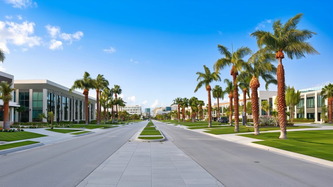 Vecindario residencial de Sunrise, Florida, atendido por Tamarac Senior Center