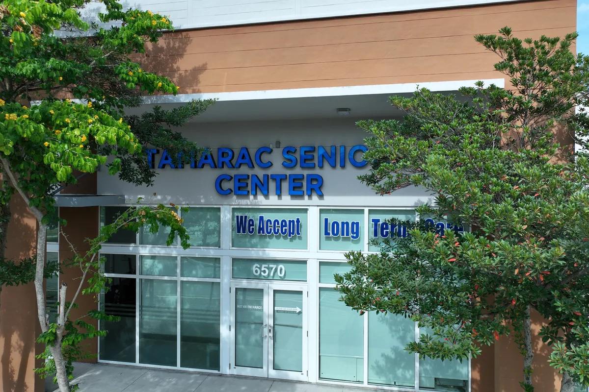 Aerial view of the Tamarac Senior Center building