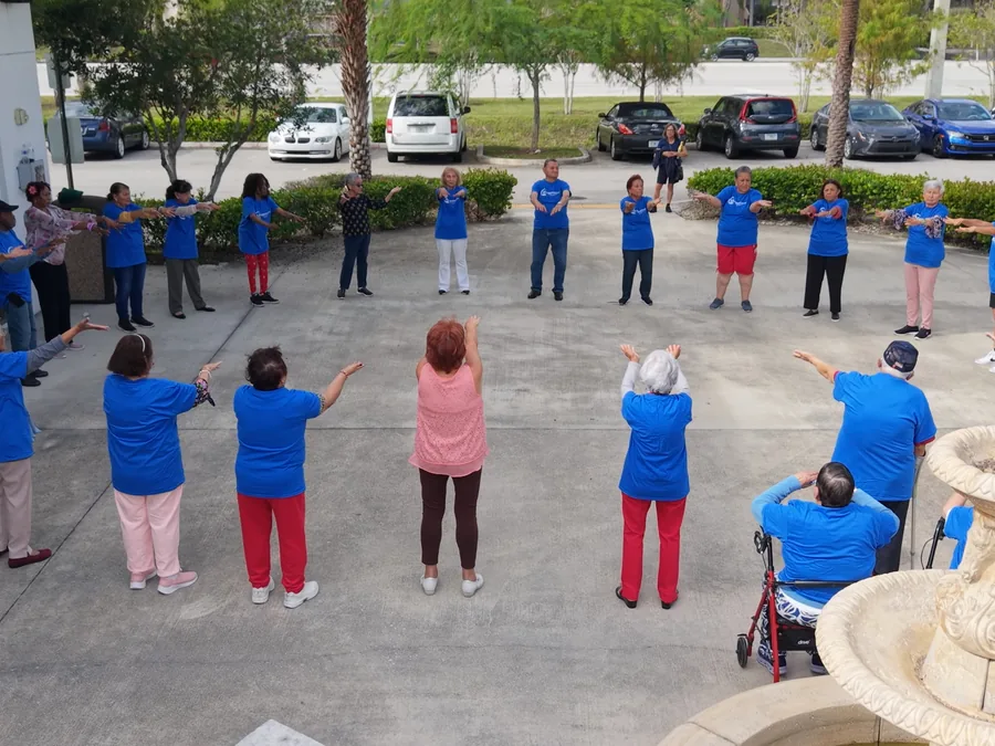 Members in an outdoor group activity