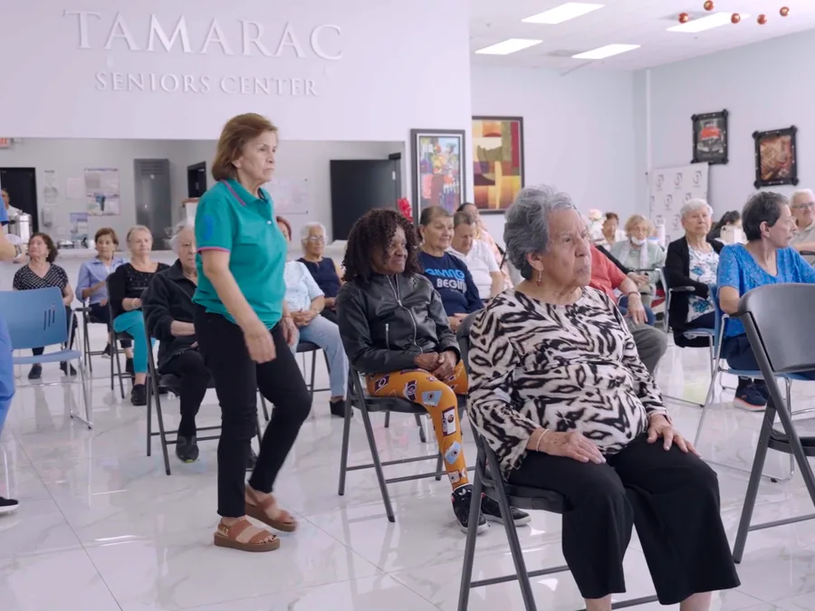 Members seated for an activity